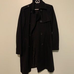 Womens M gap wool long black pea coat